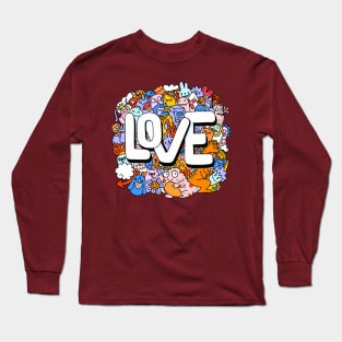 doodle love monster Long Sleeve T-Shirt